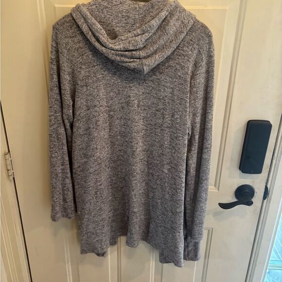 Anthropologie Byron Bay Gray Hooded Open Cardifan Sweater Sweater - Picture 3 of 4